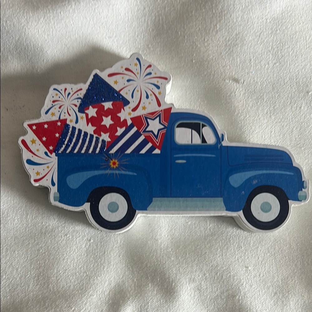 Patriotic Blue Truck decoration